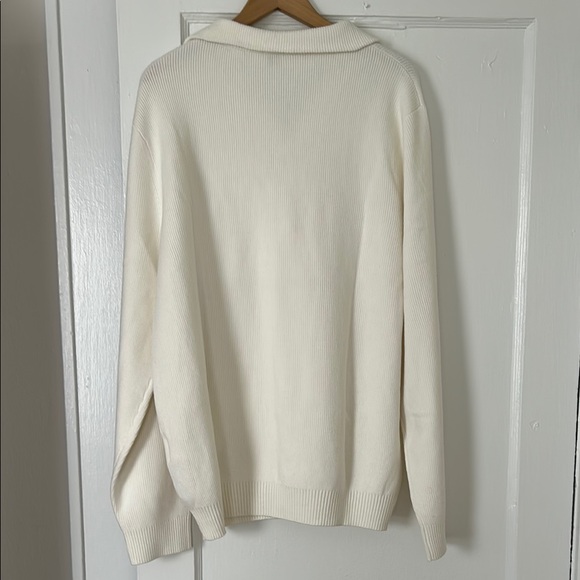 Celio Men's Quarter Zip Sweater NWT, off white/cream - Picture 3 of 4